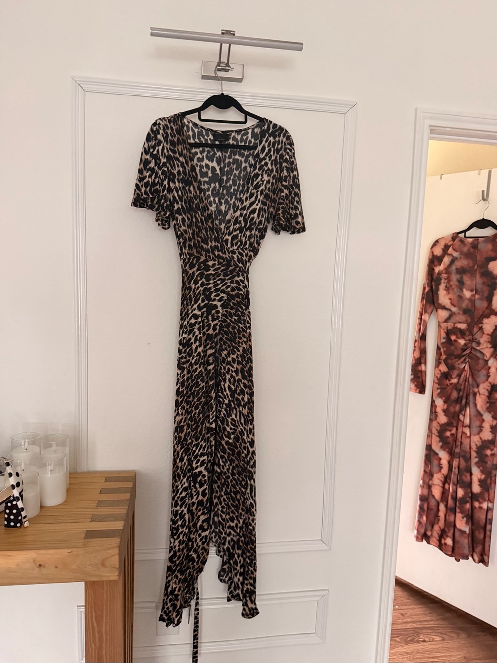 Liu Jo Leopard Print V-Neck Wrap Maxi Dress - Brown/Black